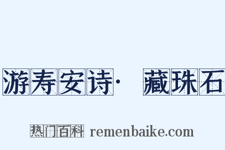 游寿安诗·藏珠石是什么意思的图片